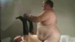 Very fat older guy bangs younger girl hard
